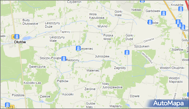 mapa Jutroszew, Jutroszew na mapie Targeo