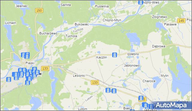 mapa Kaczlin, Kaczlin na mapie Targeo