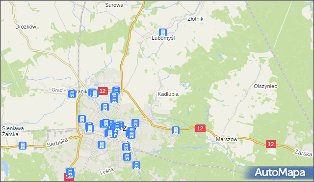 mapa Kadłubia, Kadłubia na mapie Targeo
