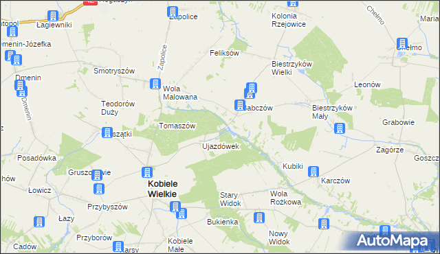 mapa Kajetanówka gmina Kobiele Wielkie, Kajetanówka gmina Kobiele Wielkie na mapie Targeo
