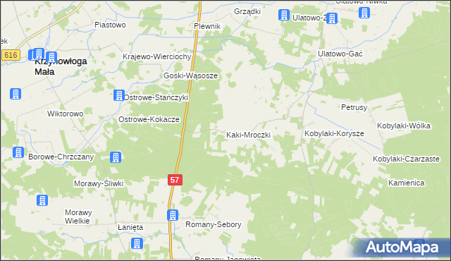 mapa Kaki-Mroczki, Kaki-Mroczki na mapie Targeo