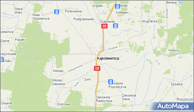 mapa Kąkolewnica, Kąkolewnica na mapie Targeo