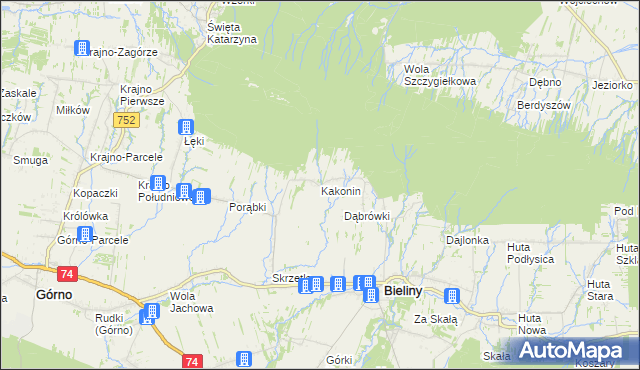 mapa Kakonin, Kakonin na mapie Targeo