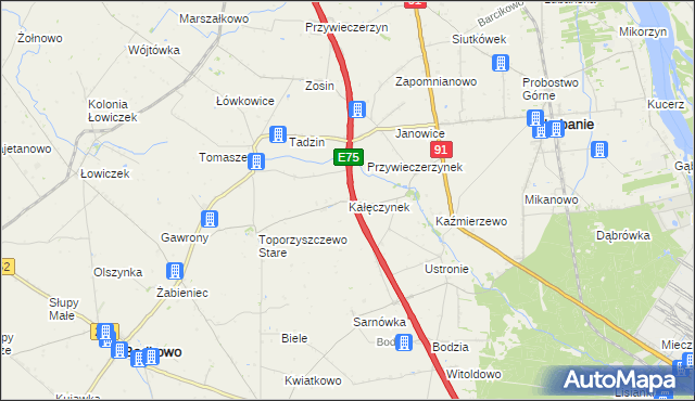 mapa Kałęczynek, Kałęczynek na mapie Targeo