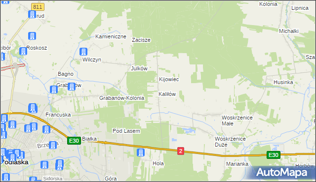 mapa Kaliłów, Kaliłów na mapie Targeo