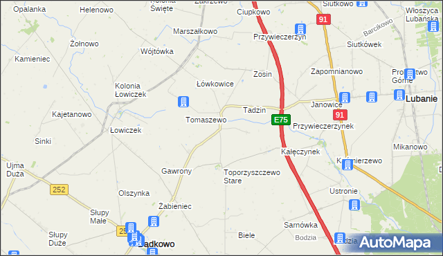 mapa Kalinowiec gmina Bądkowo, Kalinowiec gmina Bądkowo na mapie Targeo