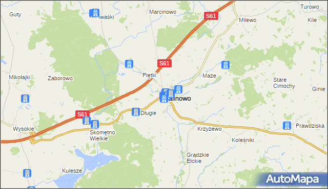 mapa Kalinowo powiat ełcki, Kalinowo powiat ełcki na mapie Targeo