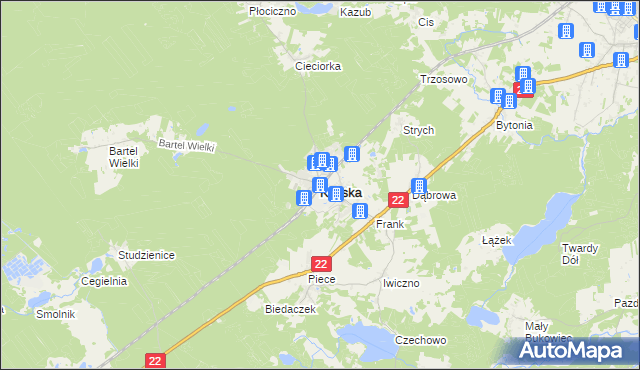 mapa Kaliska powiat starogardzki, Kaliska powiat starogardzki na mapie Targeo
