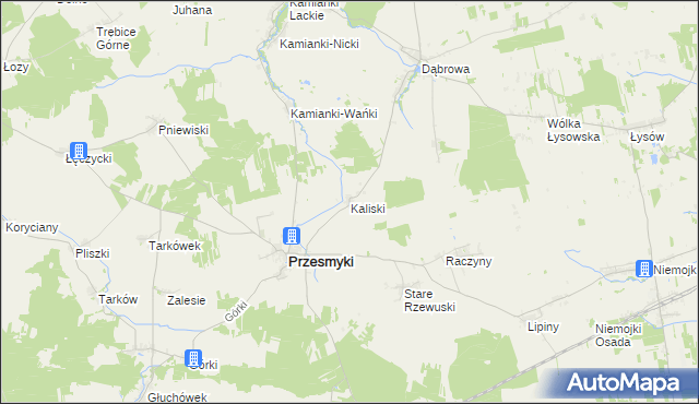 mapa Kaliski gmina Przesmyki, Kaliski gmina Przesmyki na mapie Targeo