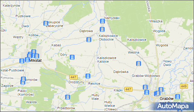 mapa Kaliszkowice Kaliskie, Kaliszkowice Kaliskie na mapie Targeo