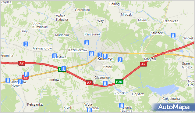 mapa Kałuszyn powiat miński, Kałuszyn powiat miński na mapie Targeo