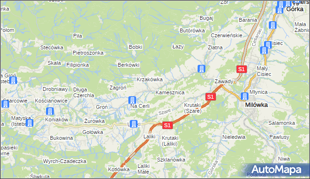 mapa Kamesznica, Kamesznica na mapie Targeo