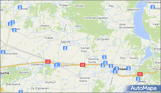 mapa Kamień Duży gmina Wieniawa, Kamień Duży gmina Wieniawa na mapie Targeo