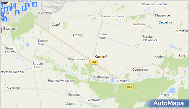 mapa Kamień powiat chełmski, Kamień powiat chełmski na mapie Targeo