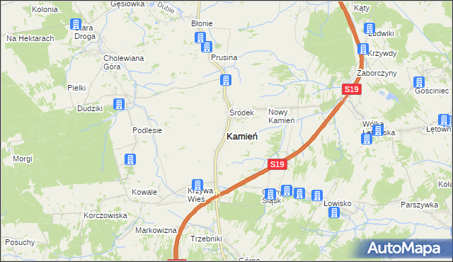 mapa Kamień powiat rzeszowski, Kamień powiat rzeszowski na mapie Targeo