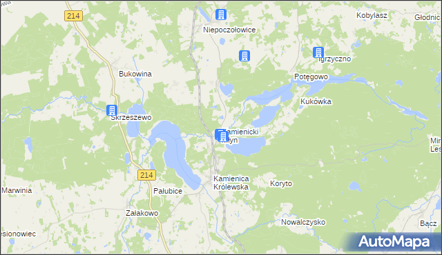 mapa Kamienicki Młyn, Kamienicki Młyn na mapie Targeo