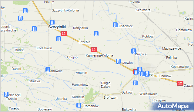 mapa Kamienna-Wieś, Kamienna-Wieś na mapie Targeo