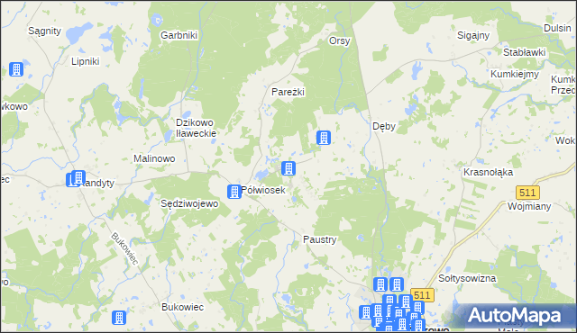 mapa Kamińsk gmina Górowo Iławeckie, Kamińsk gmina Górowo Iławeckie na mapie Targeo