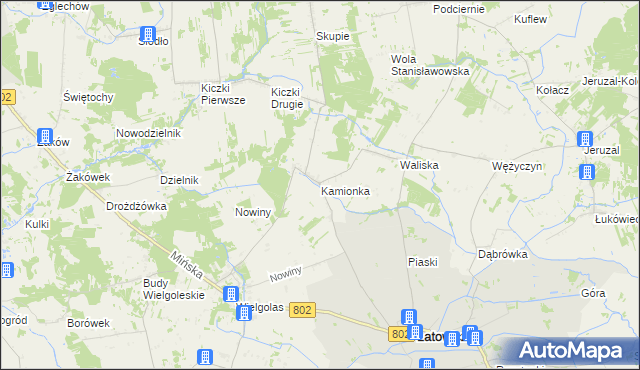 mapa Kamionka gmina Latowicz, Kamionka gmina Latowicz na mapie Targeo