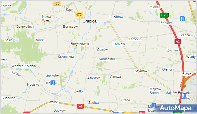 mapa Kamocinek, Kamocinek na mapie Targeo