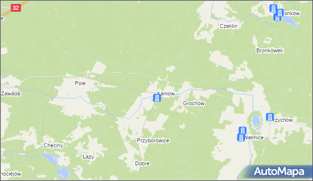 mapa Kaniów gmina Gubin, Kaniów gmina Gubin na mapie Targeo