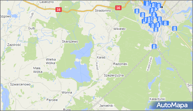 mapa Karaś gmina Iława, Karaś gmina Iława na mapie Targeo