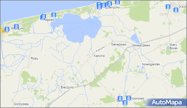 mapa Karcino, Karcino na mapie Targeo