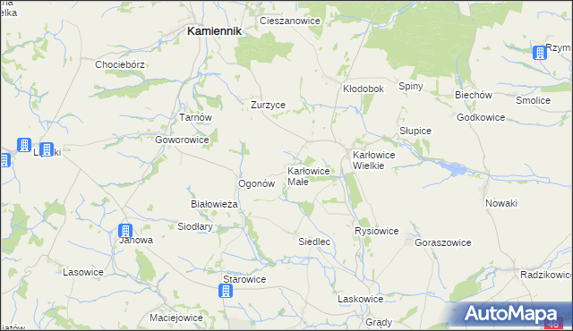 mapa Karłowice Małe, Karłowice Małe na mapie Targeo