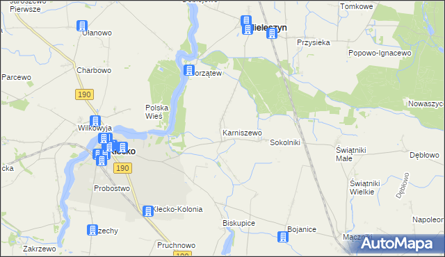 mapa Karniszewo, Karniszewo na mapie Targeo