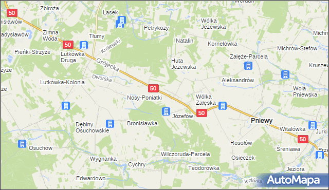 mapa Karolew gmina Pniewy, Karolew gmina Pniewy na mapie Targeo