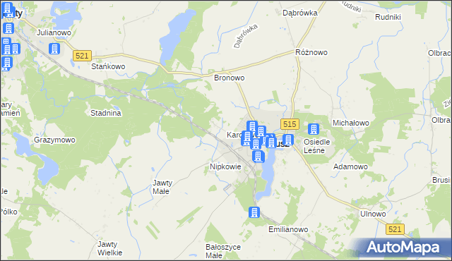 mapa Karolewo gmina Susz, Karolewo gmina Susz na mapie Targeo