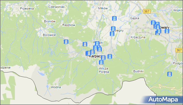 mapa Karpacz, Karpacz na mapie Targeo