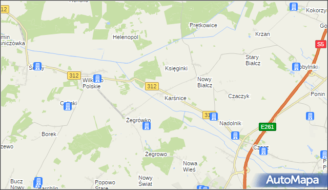 mapa Karśnice, Karśnice na mapie Targeo