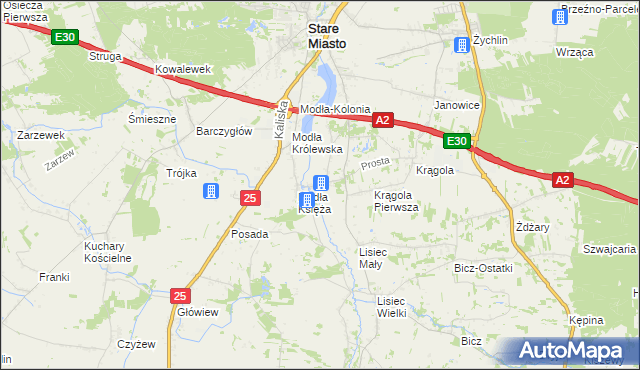 mapa Karsy gmina Stare Miasto, Karsy gmina Stare Miasto na mapie Targeo