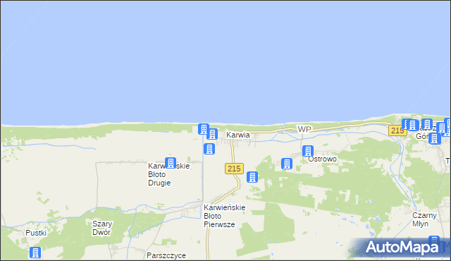 mapa Karwia, Karwia na mapie Targeo