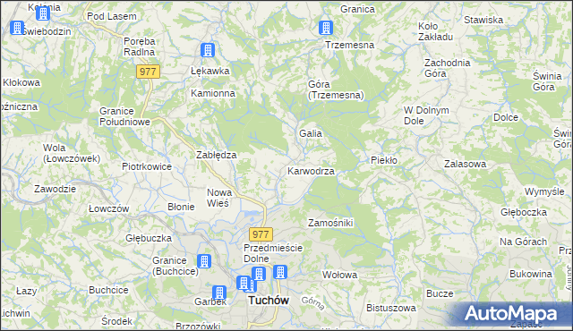 mapa Karwodrza, Karwodrza na mapie Targeo
