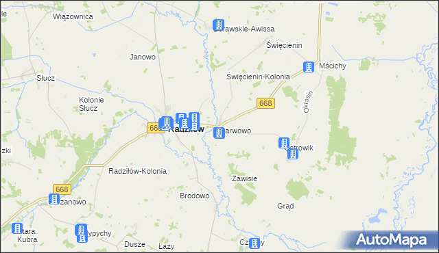 mapa Karwowo gmina Radziłów, Karwowo gmina Radziłów na mapie Targeo