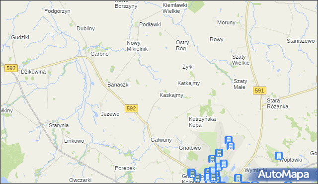 mapa Kaskajmy, Kaskajmy na mapie Targeo