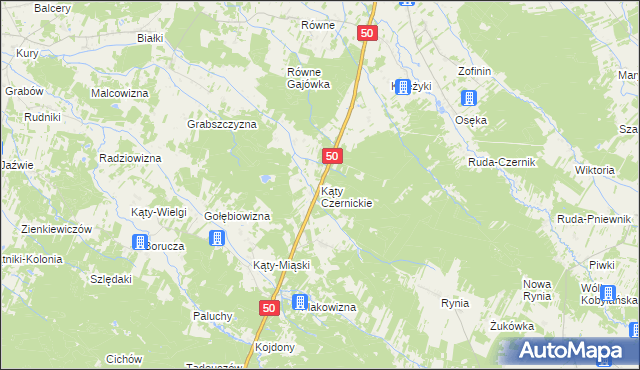 mapa Kąty Czernickie, Kąty Czernickie na mapie Targeo