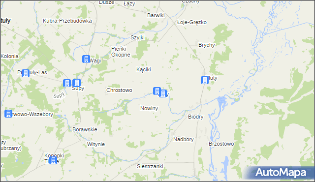 mapa Kąty gmina Jedwabne, Kąty gmina Jedwabne na mapie Targeo