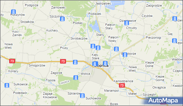 mapa Kąty Stare, Kąty Stare na mapie Targeo