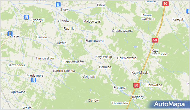 mapa Kąty-Wielgi, Kąty-Wielgi na mapie Targeo