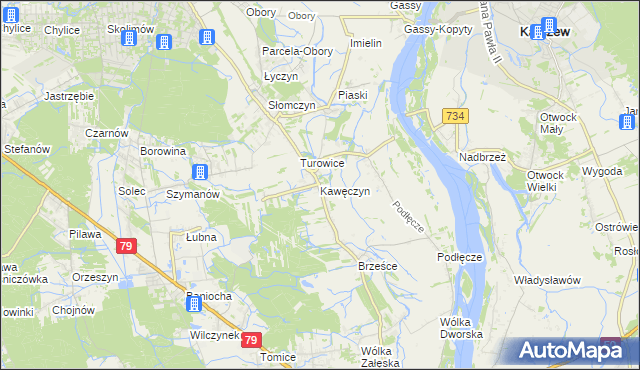 mapa Kawęczyn gmina Konstancin-Jeziorna, Kawęczyn gmina Konstancin-Jeziorna na mapie Targeo