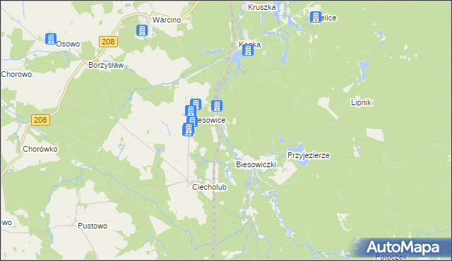 mapa Kawka gmina Kępice, Kawka gmina Kępice na mapie Targeo