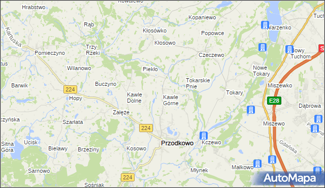 mapa Kawle Górne, Kawle Górne na mapie Targeo