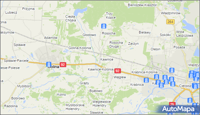 mapa Kawnice, Kawnice na mapie Targeo