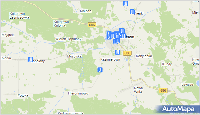 mapa Kazimierowo gmina Michałowo, Kazimierowo gmina Michałowo na mapie Targeo