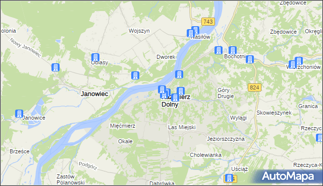 mapa Kazimierz Dolny, Kazimierz Dolny na mapie Targeo