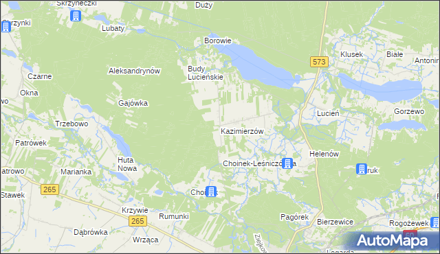 mapa Kazimierzów gmina Gostynin, Kazimierzów gmina Gostynin na mapie Targeo