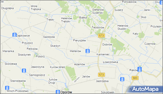 mapa Kaźmierków, Kaźmierków na mapie Targeo